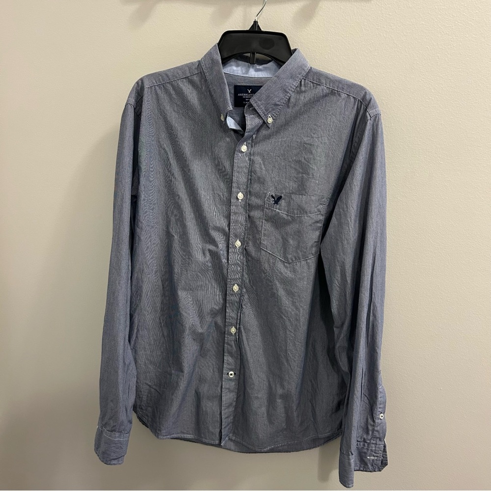 Men's Blue Button-Down Shirt